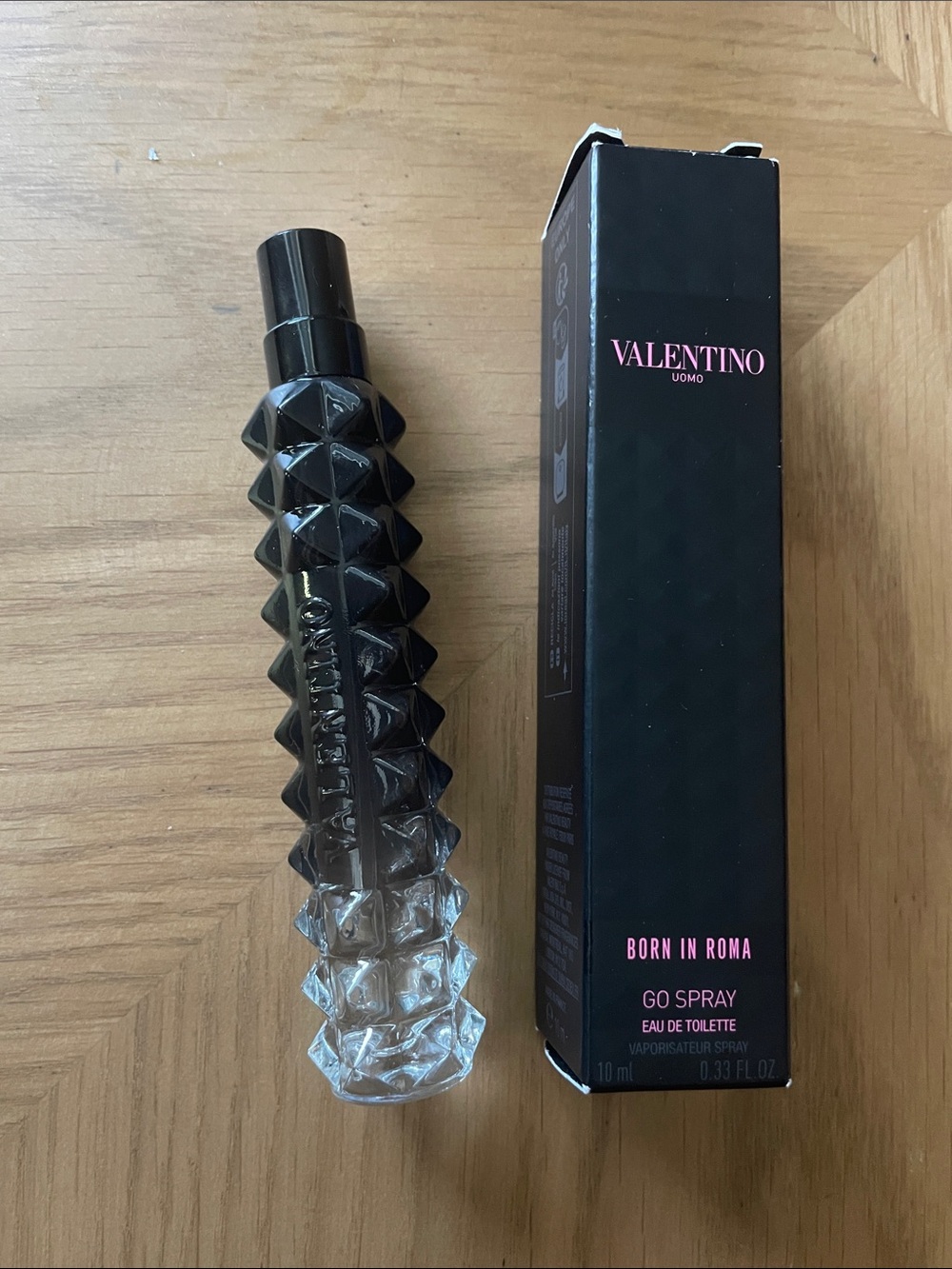 Valentino Uomo Fragrance Bottle - Black with Pink Logo